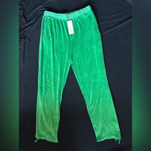 Suzi Kondi Emerald Green Velour Track Pants